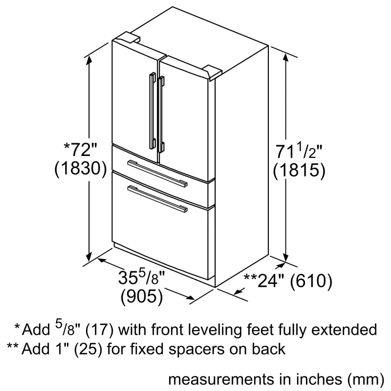 36" Freestanding FDBM, 4-Door, Counter Depth T36FL821NS