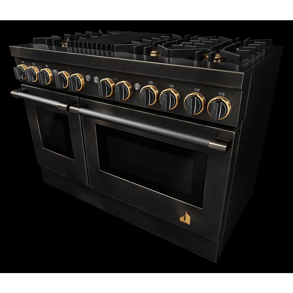 Smoke & Brass By 48" Dual-Fuel Professional-Style Range TANKMAN50