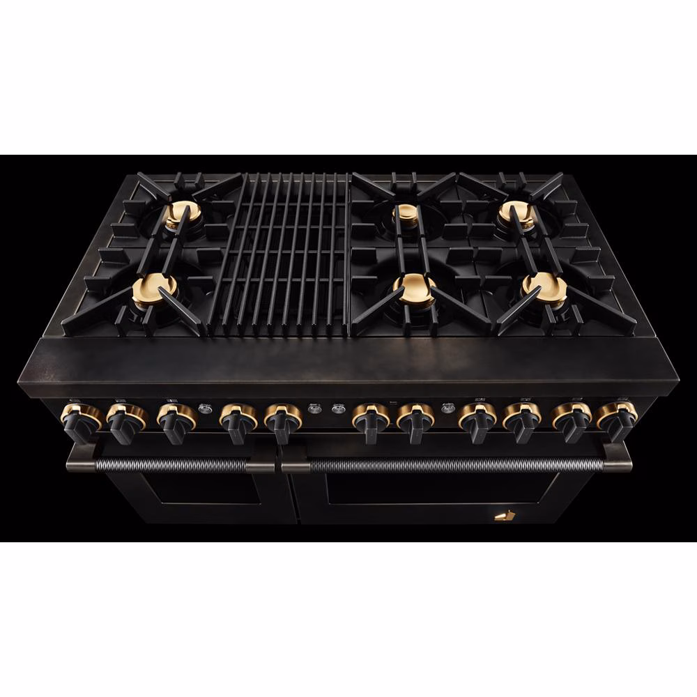 Smoke & Brass By 48" Dual-Fuel Professional-Style Range TANKMAN50