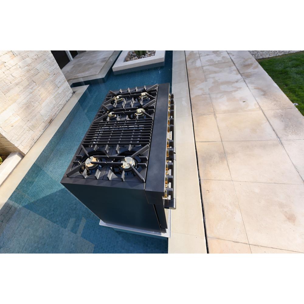 Smoke & Brass By 48" Dual-Fuel Professional-Style Range TANKMAN50