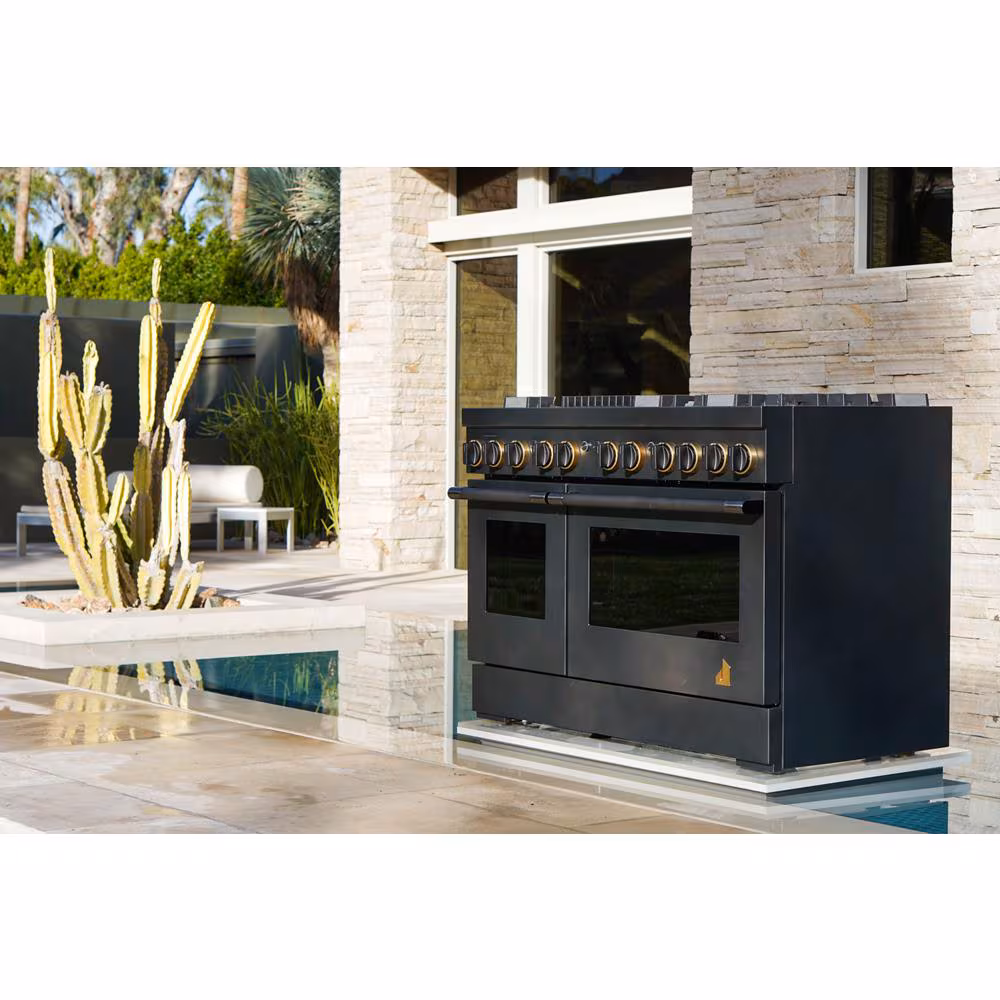 Smoke & Brass By 48" Dual-Fuel Professional-Style Range TANKMAN50