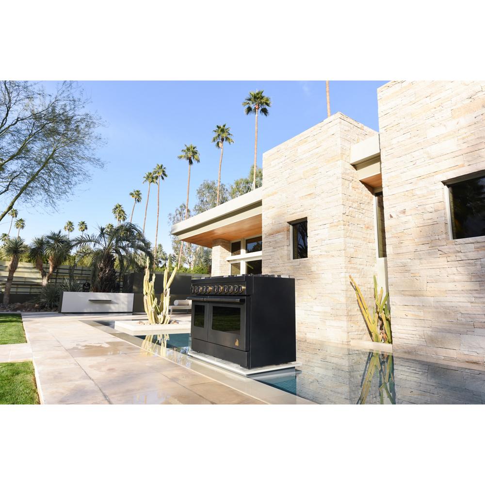 Smoke & Brass By 48" Dual-Fuel Professional-Style Range TANKMAN50