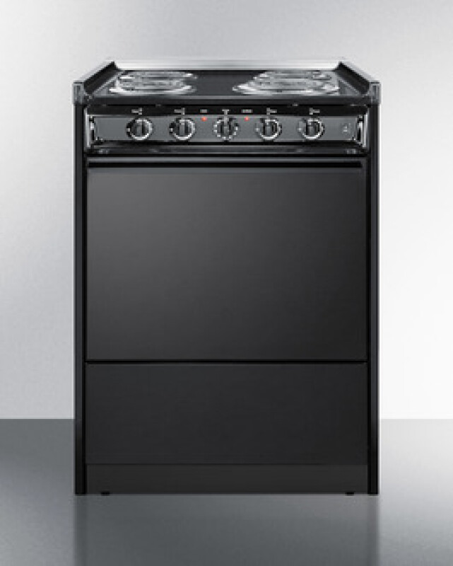 Summit 24" Wide Electric Coil Range Black TEM610CR Picture 1
