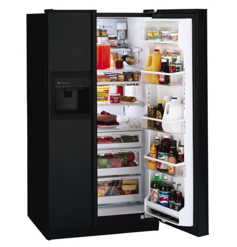 GE Profile Performance™ 25.6 Cu. Ft. Contour Door Side-by-Side Refrigerator with Dispenser and Water by Culligan™ TFB26PPDBB