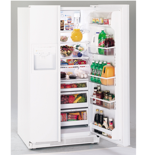 GE Profile Performance™ 25.6 Cu. Ft. Contour Door Side-by-Side Refrigerator with Dispenser and Water by Culligan™ TFB26PPDWW