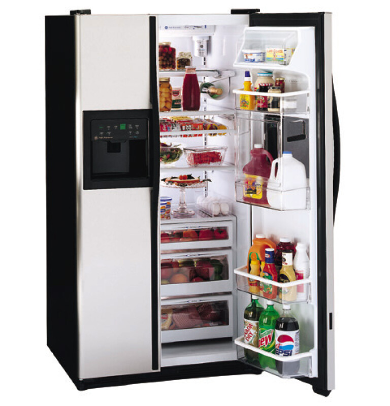 GE Profile Performance™ 28.4 Cu. Ft. Side-by-Side Refrigerator with Refreshment Center, Electronic Monitor and Dispenser with Water by Culligan™ TFS28PBDBS