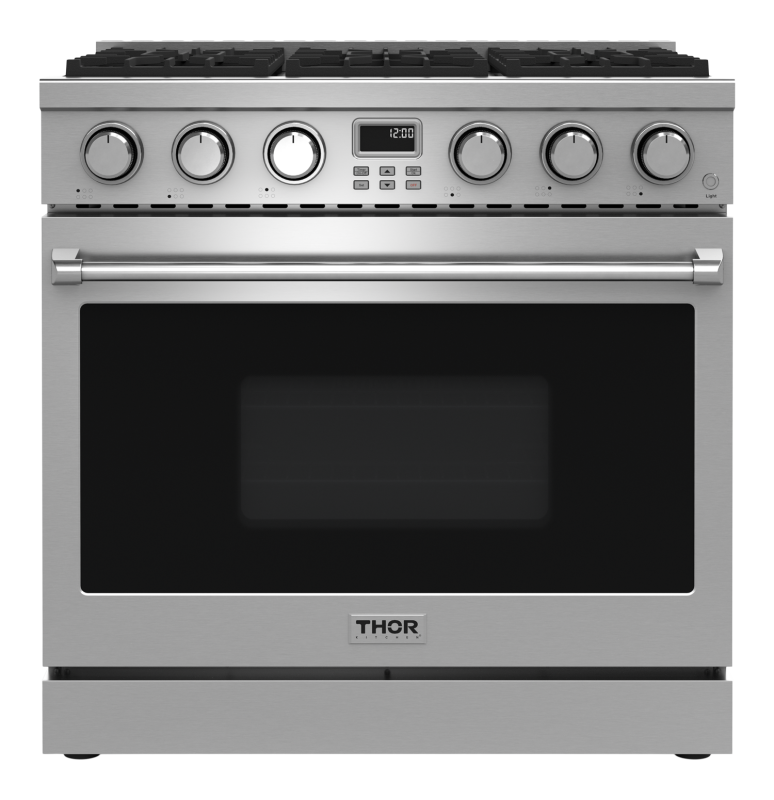 36 Inch Contemporary Professional Liquid Propane Range Thor Kitchen ARG36LP