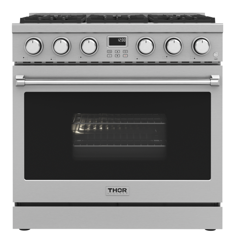 36 Inch Contemporary Professional Liquid Propane Range Thor Kitchen ARG36LP