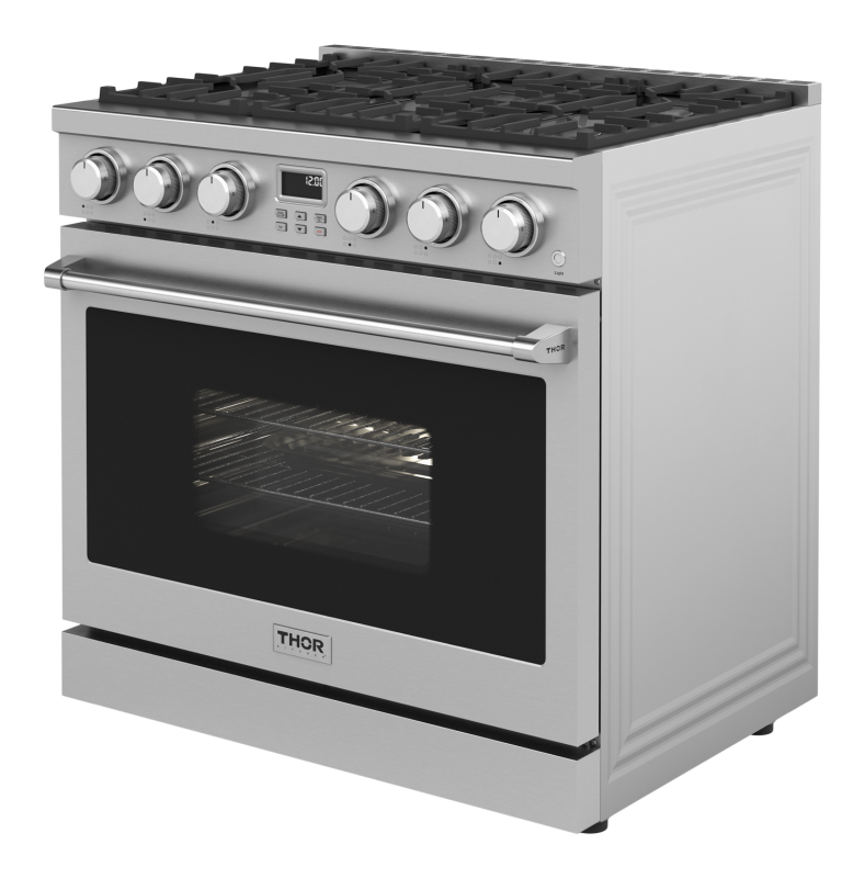 36 Inch Contemporary Professional Liquid Propane Range Thor Kitchen ARG36LP