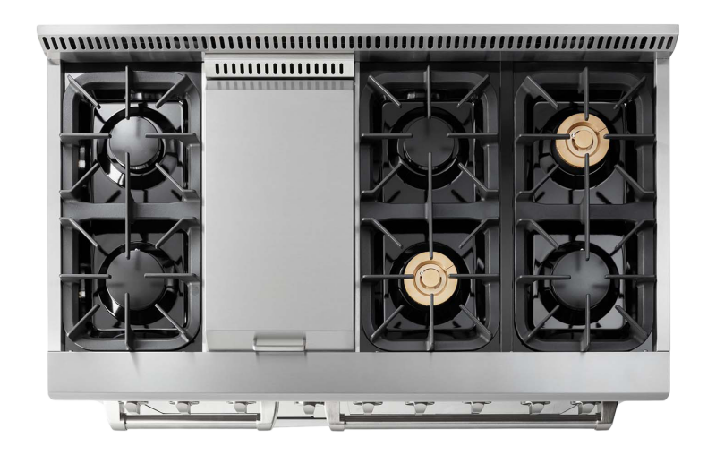 48 Inch Dual Fuel Range In Stainless Steel Professional HRD4803U