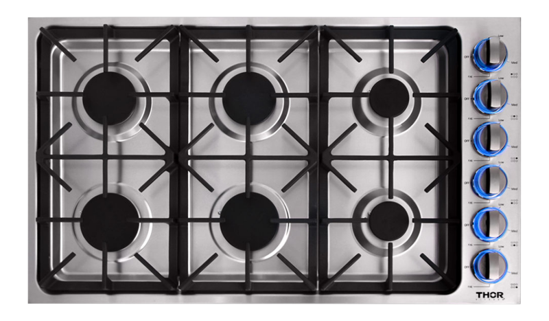 36 Inch Professional Drop-in Gas Cooktop In Stainless Steel TGC3601