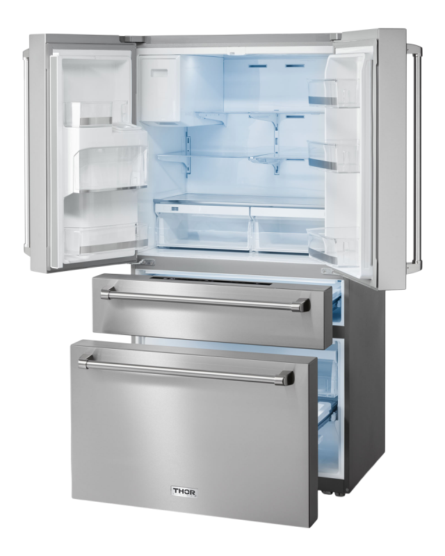 36 Inch Professional French Door Refrigerator With Ice And Water Dispenser TRF3601FD