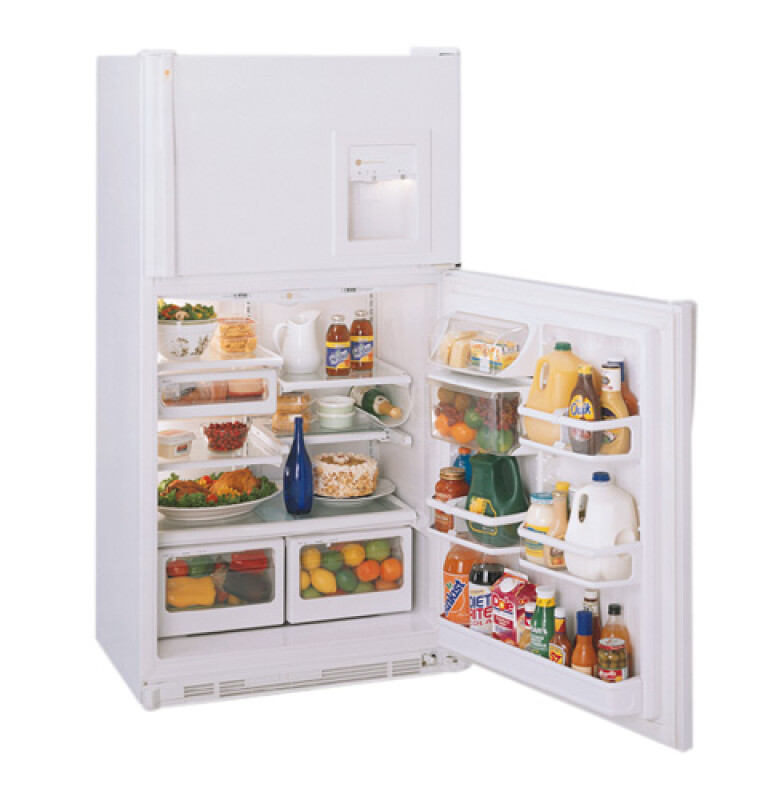 GE Profile Performance™ 21.7 Cu. Ft. Top-Freezer No-Frost CustomStyle™ Refrigerator with Dispenser TNX22PRCRBB