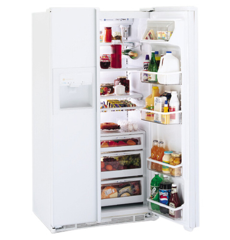 GE Profile Performance™ 23.7 Cu. Ft. CustomStyle™ Side-by-Side Refrigerator with Dispenser and Water By Culligan™ TPX24BPDBB