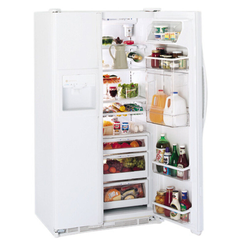GE Profile Performance™ 23.7 Cu. Ft. CustomStyle™ Side-by-Side Refrigerator w/ Refreshment Center & Electronic Monitor TPX24PBDWW