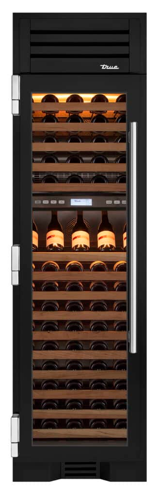 Wine Column, Left Hinged, Matte Black, Chrome Hardware TR24DZWLSGA027H02