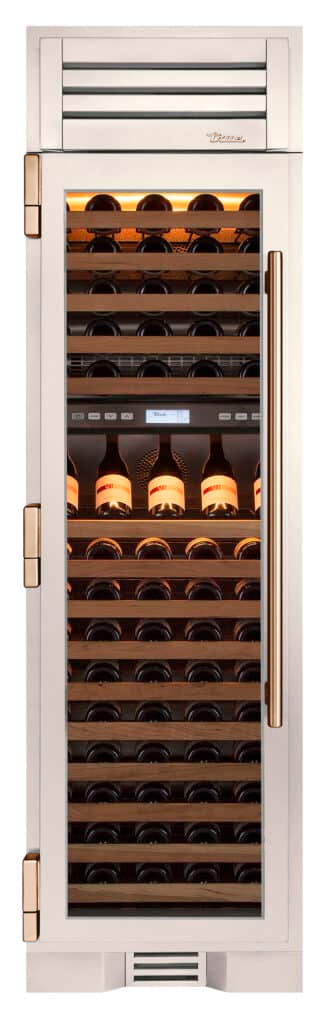 Wine Column, Left Hinged, Antique White, Copper Hardware TR24DZWLSGA050H03