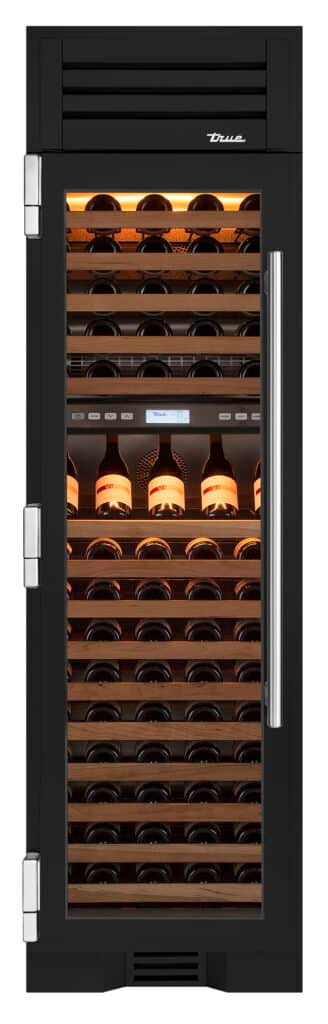 Wine Column, Left Hinged, Ultra Matte Black, Chrome Hardware TR24DZWLSGA085H02