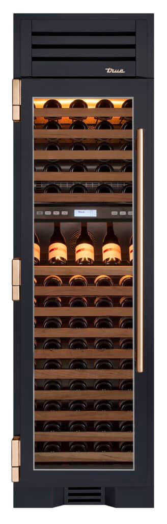 Wine Column, Left Hinged, Juniper, Copper Hardware TR24DZWLSGA104H03