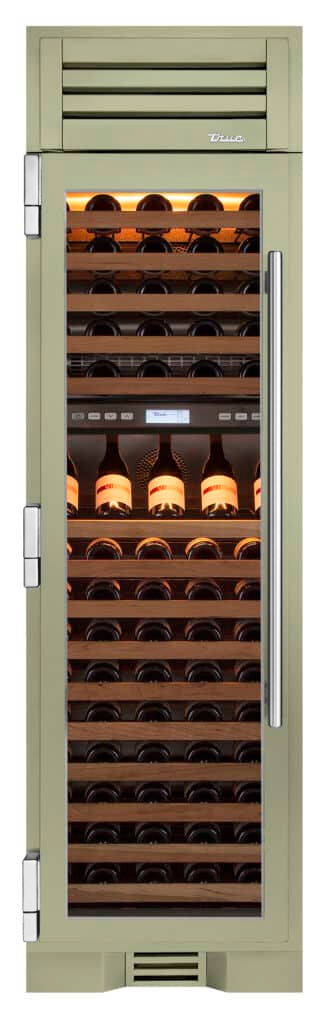Wine Column, Left Hinged, Sage, Chrome Hardware TR24DZWLSGA129H02