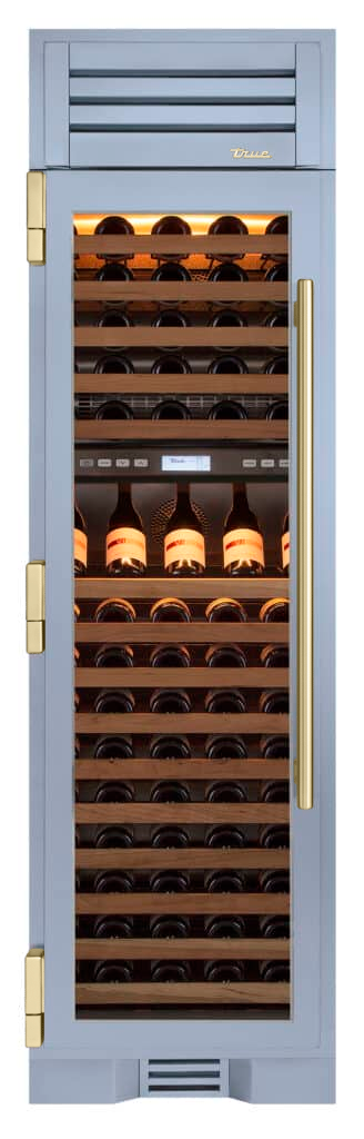 Wine Column, Left Hinged, Bluestone, Gold Hardware TR24DZWLSGA152H08