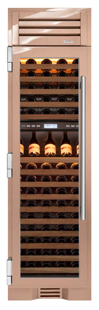 Wine Column, Left Hinged, Champagne, Chrome Hardware TR24DZWLSGA179H02