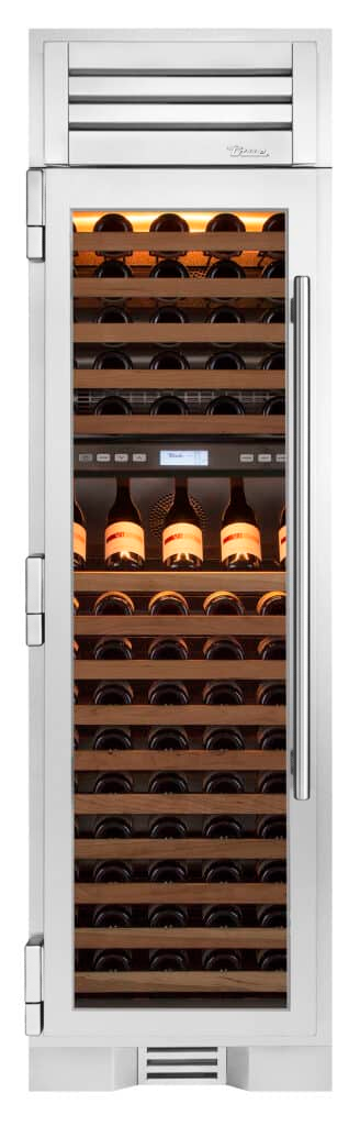 Wine Column, Left Hinged, Color Match, Chrome Hardware TR24DZWLSGAXXXH02
