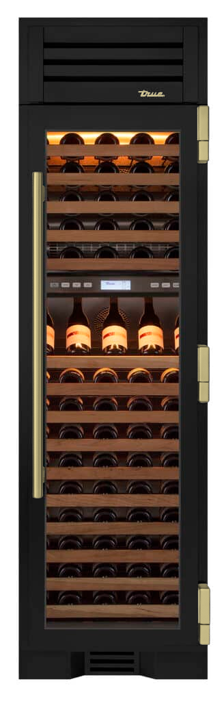 Wine Column, Right Hinged, Matte Black, Brass Hardware TR24DZWRSGA027H01
