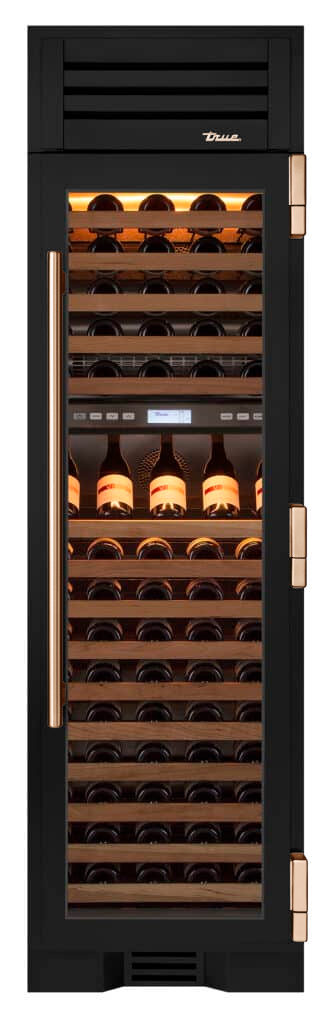 Wine Column, Right Hinged, Matte Black, Copper Hardware TR24DZWRSGA027H03