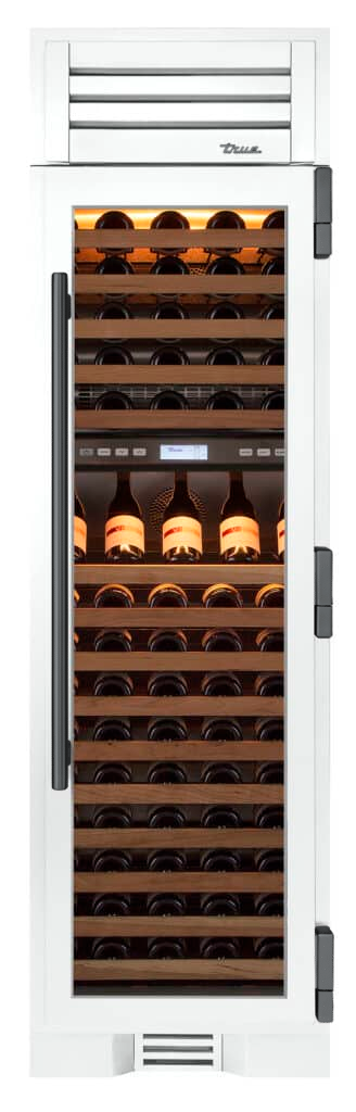 Wine Column, Right Hinged, Matte White, Pewter Hardware TR24DZWRSGA030H05