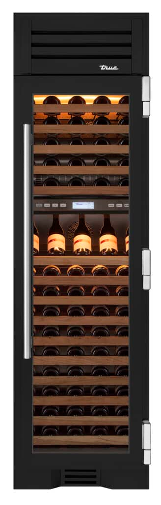 Wine Column, Right Hinged, Ultra Matte Black, Chrome Hardware TR24DZWRSGA085H02