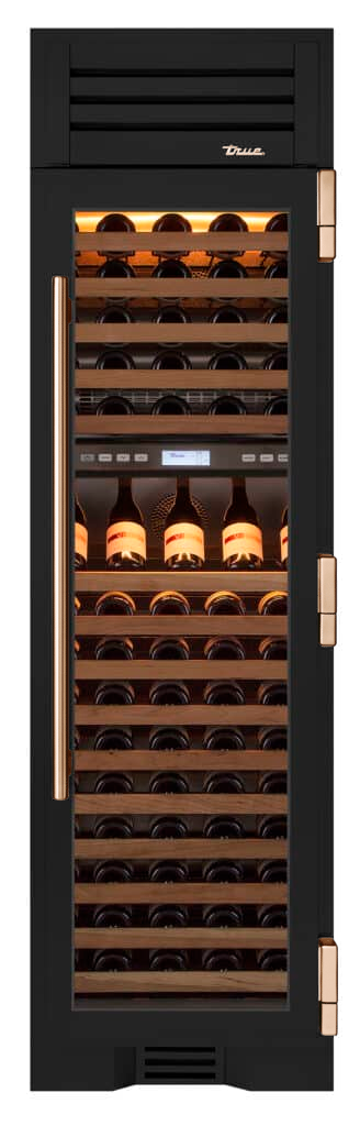 Wine Column, Right Hinged, Ultra Matte Black, Copper Hardware TR24DZWRSGA085H03