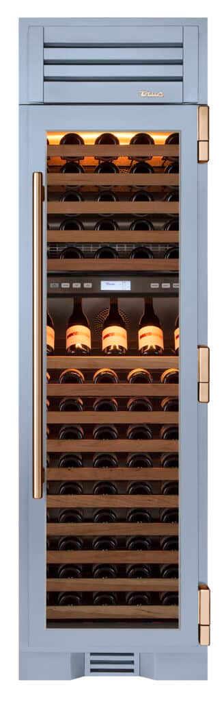 Wine Column, Right Hinged, Bluestone, Copper Hardware TR24DZWRSGA152H03