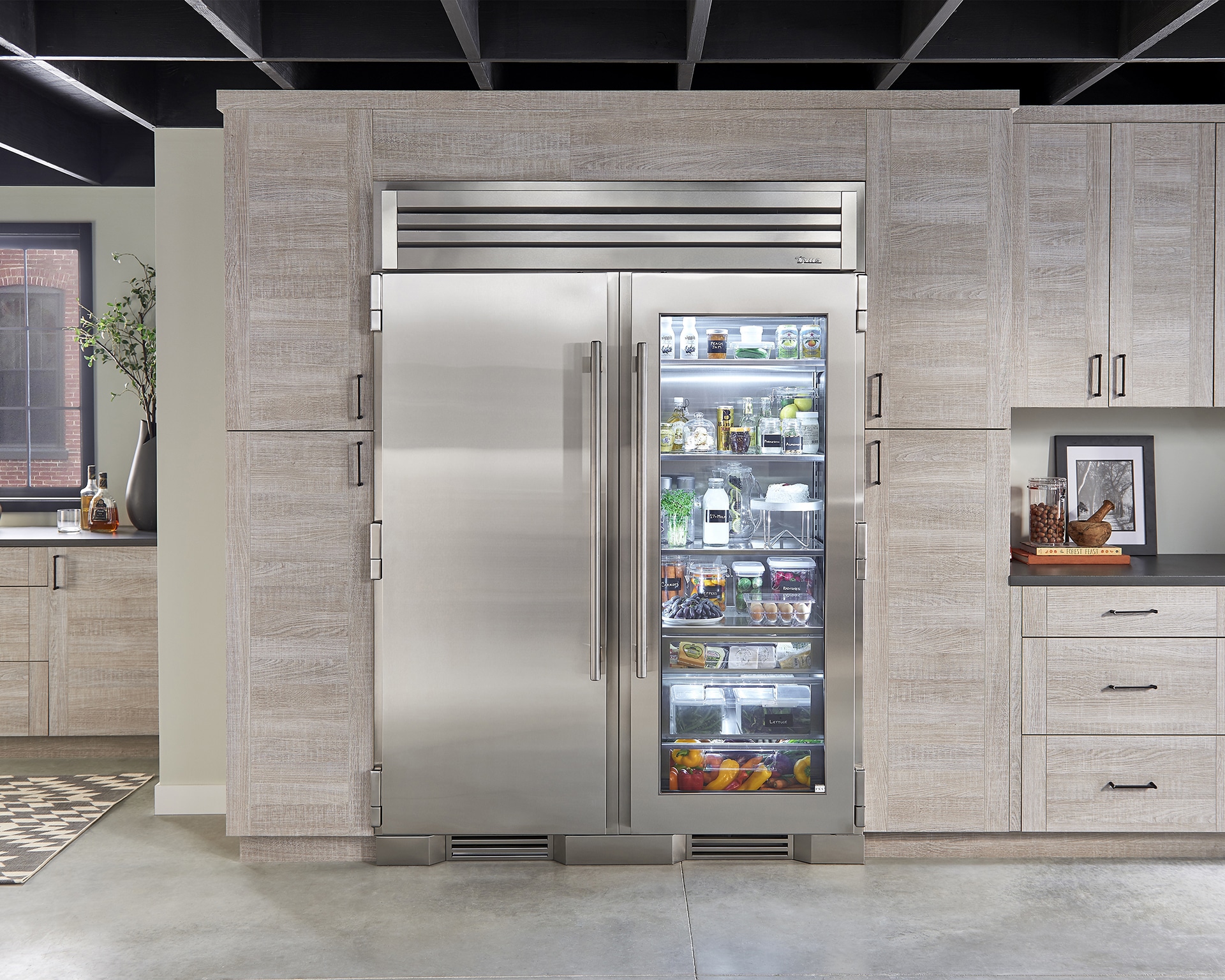 Freezer Column, Right Hinged, Espresso, Copper Hardware TR30FRZRSSC305H03