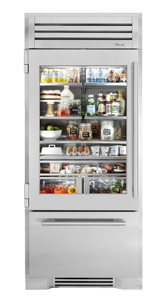 36″ Glass Door Refrigerator with Bottom Freezer TR36RBFLSGA