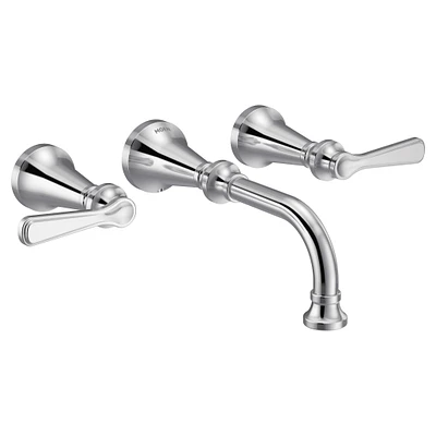 Colinet Chrome two-handle wall mount bathroom faucet TS44104