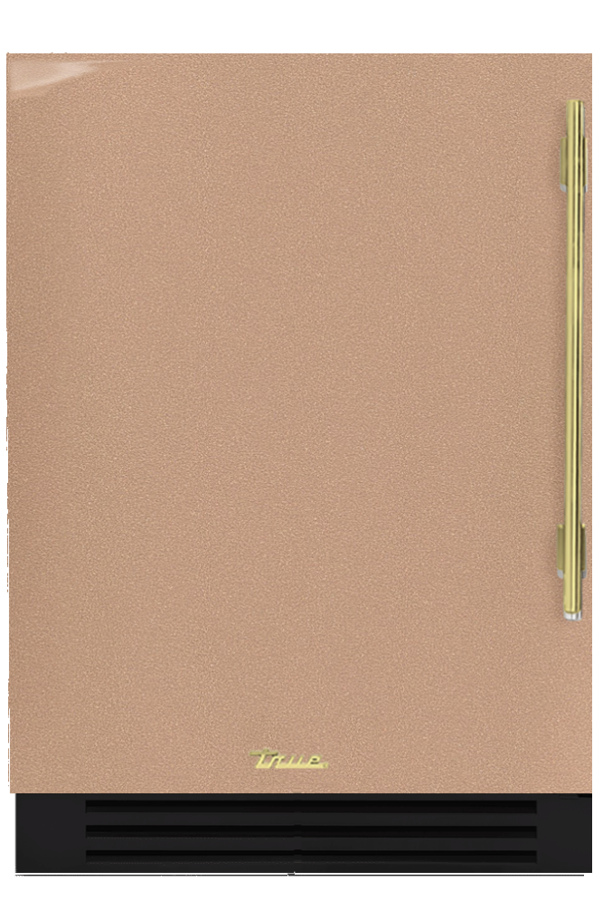 Undercounter Freezer, Left Hinged, Champagne, Brass Hardware TUF24LOPCDSK179H01