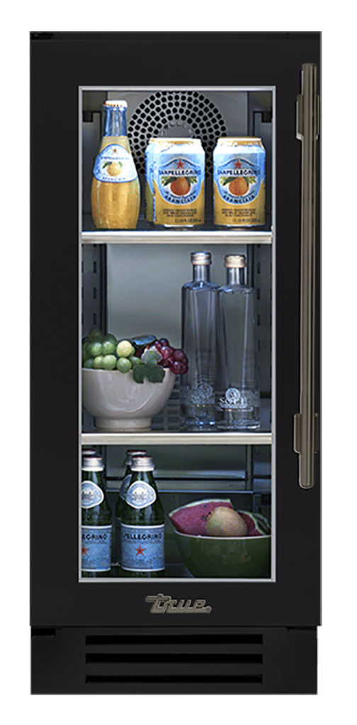 Undercounter Refrigerator, Left Hinged, Matte Black, Pewter Hardware TUR15LOGCDSK027H05