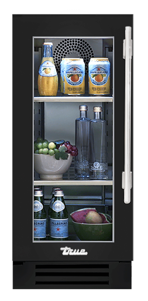 Undercounter Refrigerator, Left Hinged, Gloss Black, Chrome Hardware TUR15LOGCDSK044H02