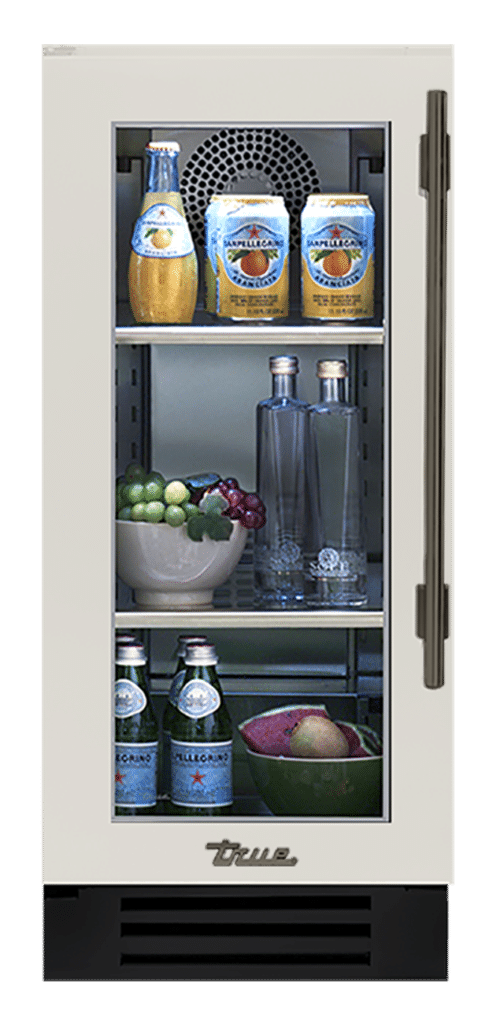 Undercounter Refrigerator, Left Hinged, Antique White, Pewter Hardware TUR15LOGCDSK050H05
