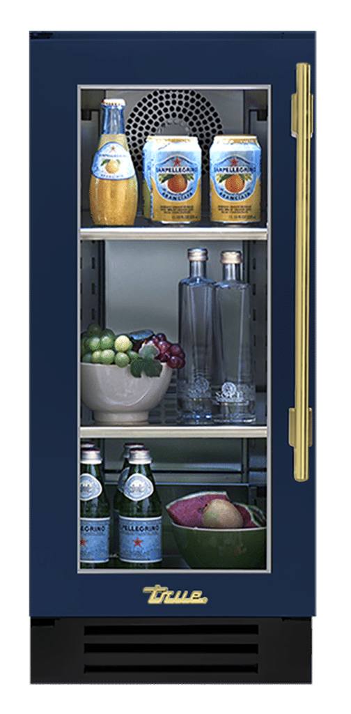 Undercounter Refrigerator, Left Hinged, Cobalt, Brass Hardware TUR15LOGCDSK078H01