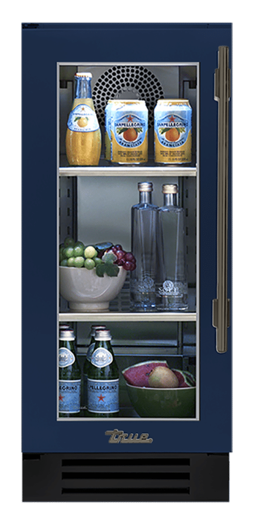 Undercounter Refrigerator, Left Hinged, Cobalt, Pewter Hardware TUR15LOGCDSK078H05