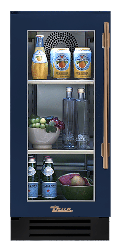 Undercounter Refrigerator, Left Hinged, Cobalt, Gold Hardware TUR15LOGCDSK078H08