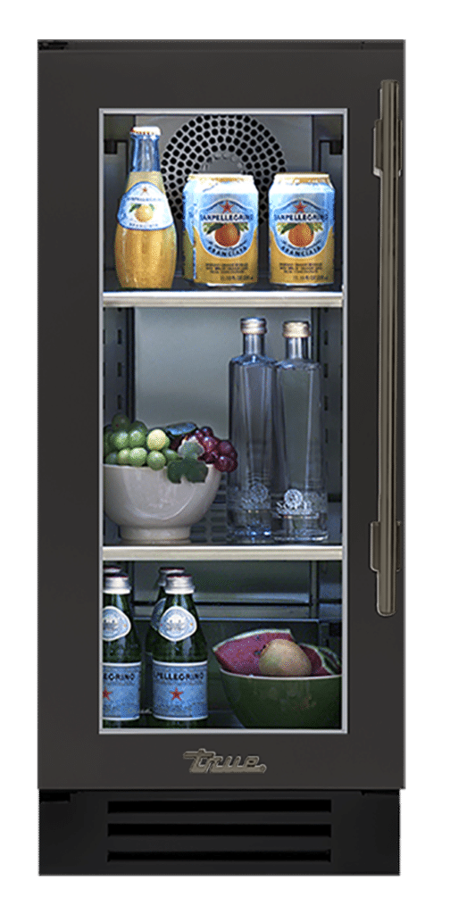 Undercounter Refrigerator, Left Hinged, Ultra Matte Black, Pewter Hardware TUR15LOGCDSK085H05