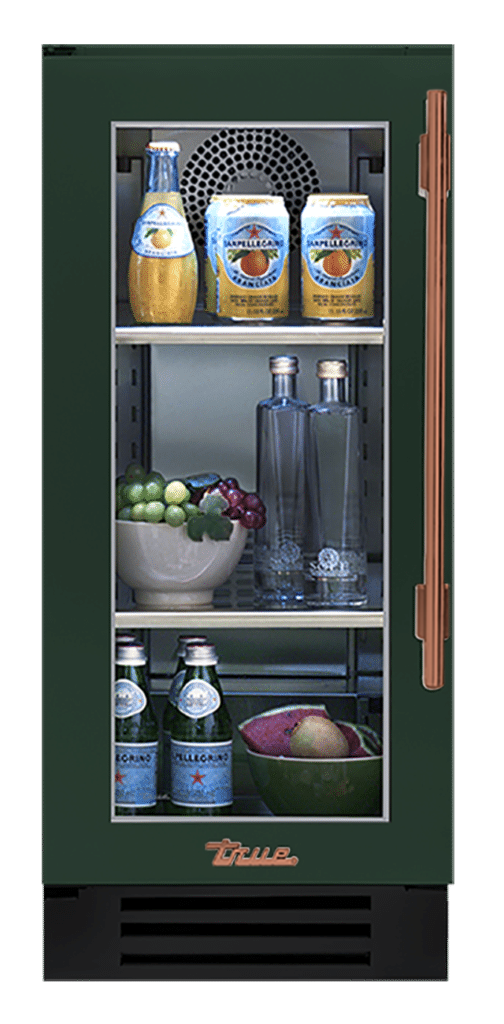 Undercounter Refrigerator, Left Hinged, Emerald, Copper Hardware TUR15LOGCDSK086H03