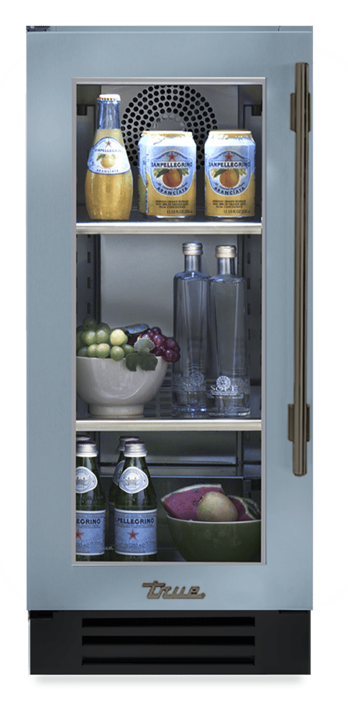 Undercounter Refrigerator, Left Hinged, Bluestone, Pewter Hardware TUR15LOGCDSK152H05