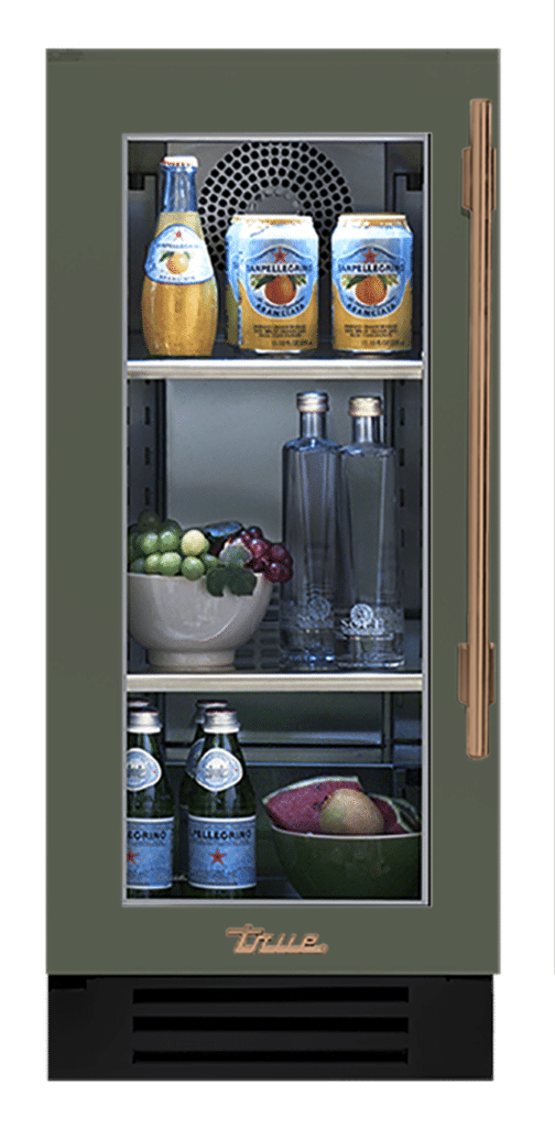 Undercounter Refrigerator, Left Hinged, Olive, Gold Hardware TUR15LOGCDSK238H08
