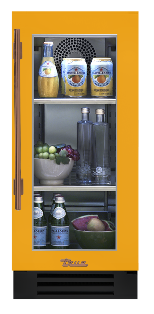 Undercounter Refrigerator, Right Hinged, Saffron, Copper Hardware TUR15ROGCDSK103H03