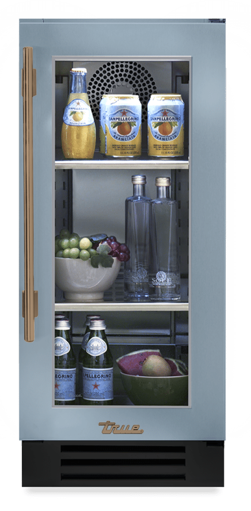 Undercounter Refrigerator, Right Hinged, Bluestone, Gold Hardware TUR15ROGCDSK152H08
