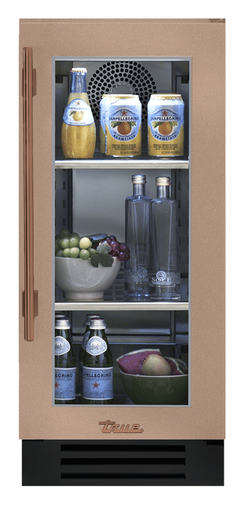 Undercounter Refrigerator, Right Hinged, Champagne, Copper Hardware TUR15ROGCDSK179H03